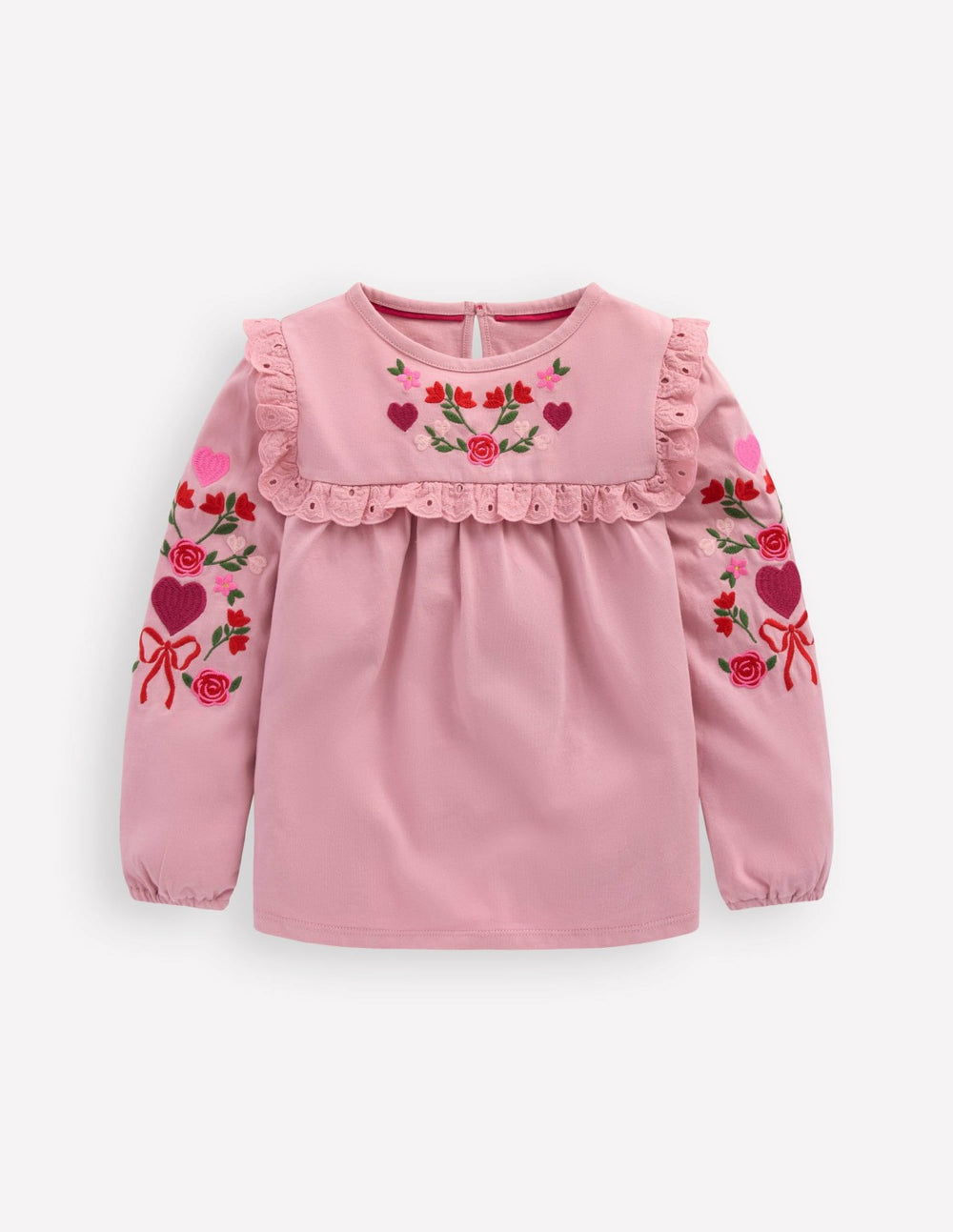 Pretty Embroidered Top-Vintage Pink Embroidery / Boden us