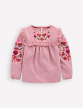 Pretty Embroidered Top-Vintage Pink Embroidery / Boden us