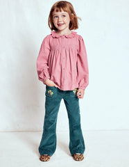 Scalloped Collar Smocked Shirt-Pink Cord / Boden Online