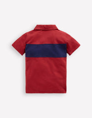 Slub Polo Shirt-Jam Red / College Navy / Boden On sale