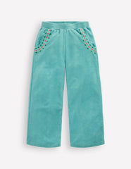 Straight Towelling Pants-Blue Embroidery / Boden Outlet