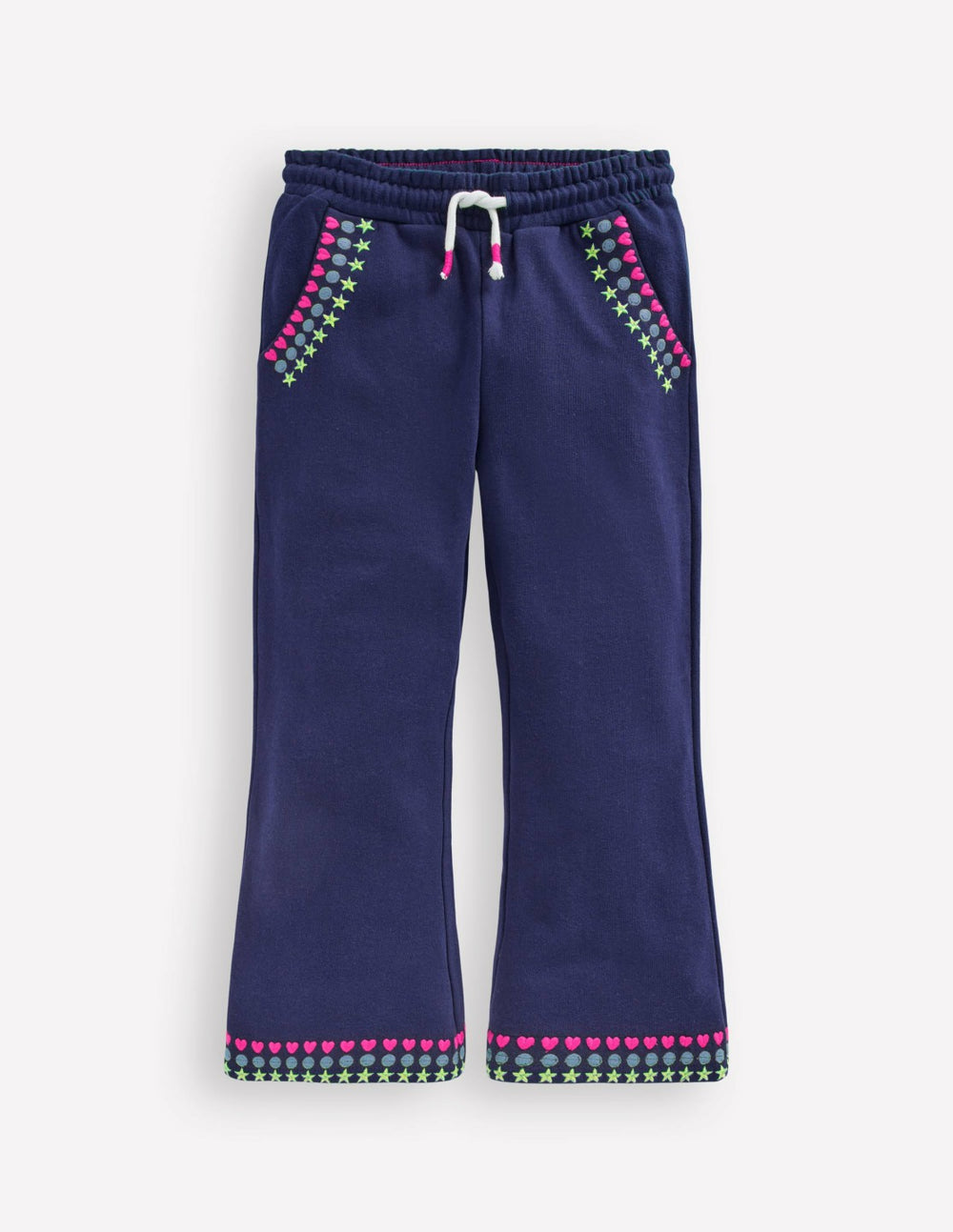 Embroidered Kick Sweatpants-College Navy Embroidery / Boden Sale