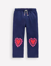 Bobbie Appliqué Sweatpants-College Navy Hearts / Boden On sale