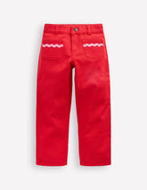 Patch Pocket Pants-Poppy Red / Boden