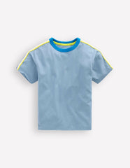 Relaxed Rainbow Tape T-shirt-Regatta Blue / Boden Outlet