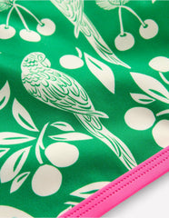 Cross-back Bikini Top-Rich Emerald Parrot Palm / Boden Online