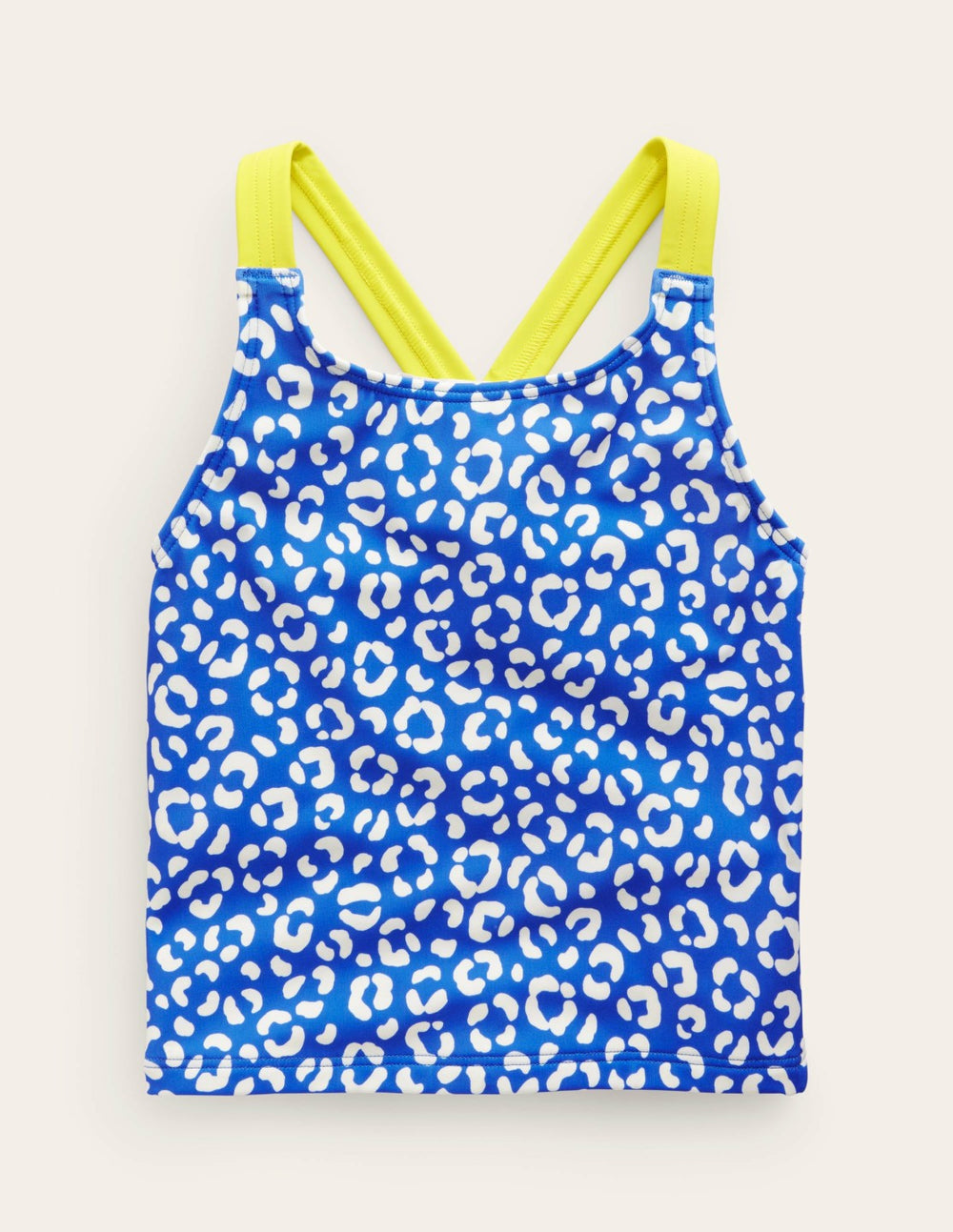 Cross Back Tankini Top-Blue Leopard / Boden Discount