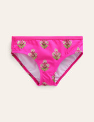 Patterned Bikini Bottoms-Pink Small Woodblock / Boden On sale