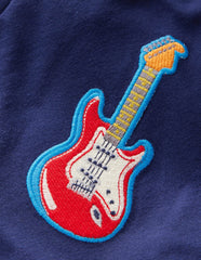 Long Sleeve Badge T-shirt-College Navy Activities / Boden Outlet