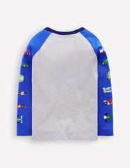 Printed Sleeve Raglan T-shirt-Racing Cars / Boden Sale