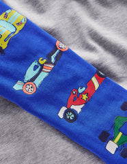 Printed Sleeve Raglan T-shirt-Racing Cars / Boden Sale