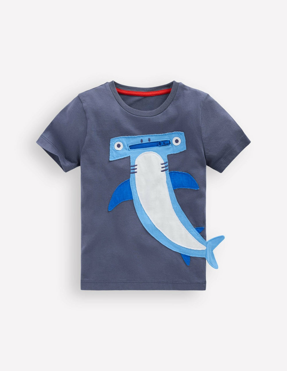 Zip Applique T-shirt-Robot Blue Hammerhead Shark / Boden us