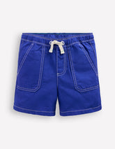 Pull-On Cotton Shorts-Bright Blue / Boden Discount