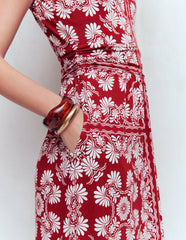 Antonia Jersey Maxi Dress-Rich Chestnut, Botanical Charm / Boden us