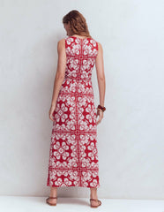 Antonia Jersey Maxi Dress-Rich Chestnut, Botanical Charm / Boden us
