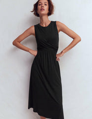 Zara Cross Waist Jersey Dress-Black / Boden Sale