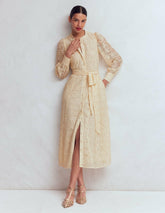 Blouson Sleeve Lace Dress-Ivory Lace / Boden us