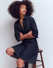 Flippy Denim Shirt Dress-Indigo Denim / Boden Discount