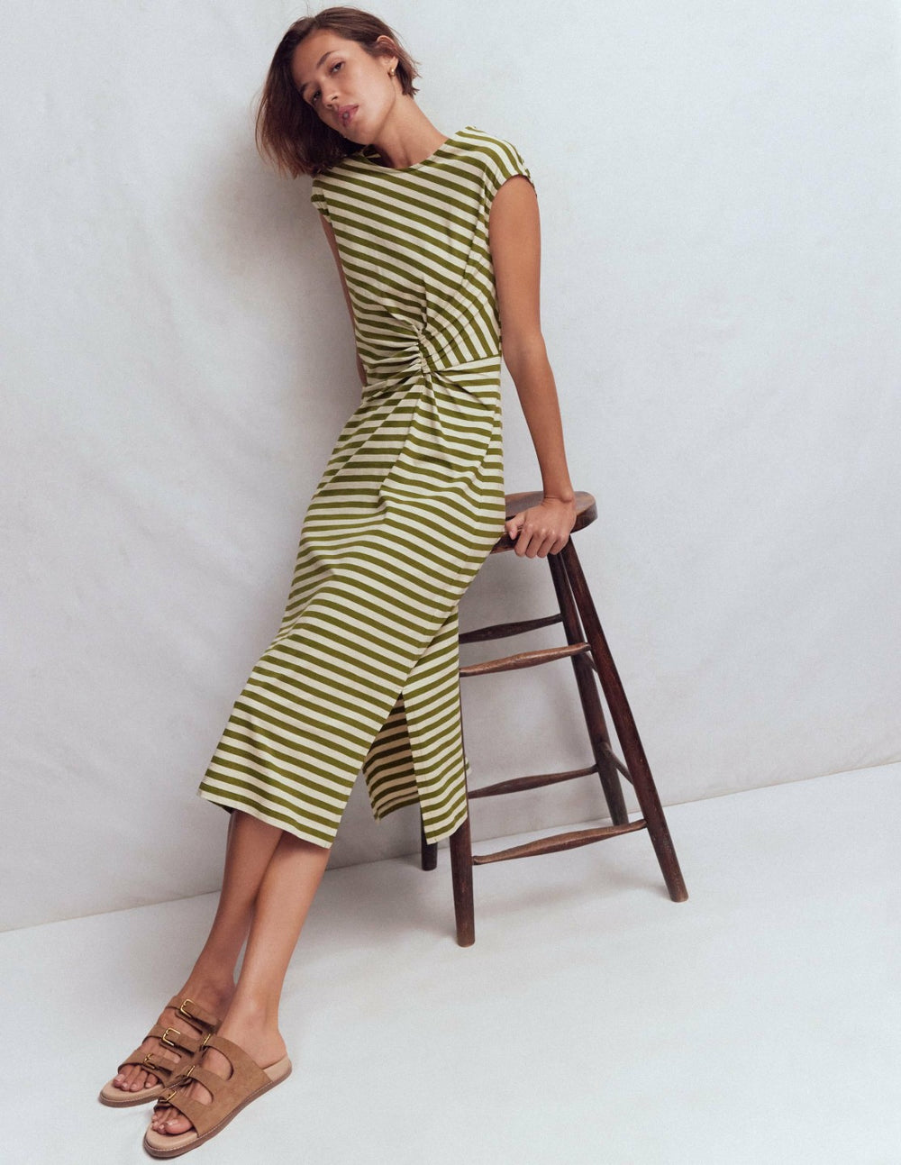 Delilah Twist Midi Dress-Stripe / Boden Sale