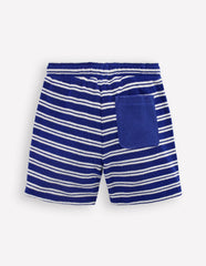 Towelling Shorts-Sapphire Blue and Ivory / Boden Outlet
