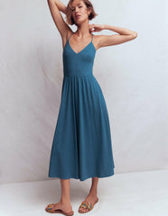 Cross Back Jersey Dress-Tourmaline Blue / Boden us