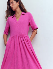 Aria Collared Jersey Dress-Passion Flower / Boden Discount