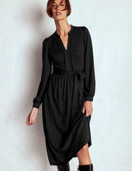 Naomi Long Sleeve Jersey Dress-Black / Boden us