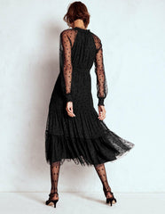 Lucille Tulle Midi Dress-Black / Boden Discount