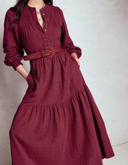 Cecily Double Cloth Midi Dress-Deep Wisteria / Boden