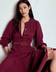 Cecily Double Cloth Midi Dress-Deep Wisteria / Boden