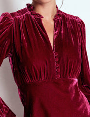 Cassie Velvet Tea Dress-Ruby Red / Boden Sale