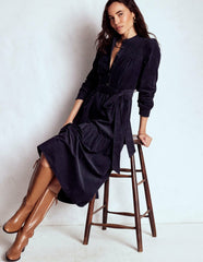 Cecily Cord Midi Dress-Navy / Boden Online