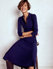 Fiona Zip Front Knitted Dress-Navy / Boden us