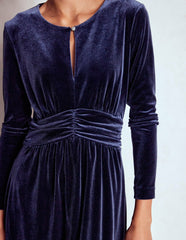 Tilda Velvet Midi Dress-Navy / Boden us