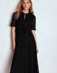Kate Puff Sleeve Lace Dress-Black / Boden