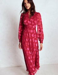 Cassie Devore Midi Tea Dress-Pink Peony, Dainty Medley / Boden Outlet