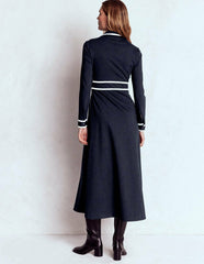 Contrast Ponte Midi Dress-Navy / Boden Discount