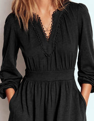 Maddie Picot Trim Midi Dress-Black / Boden Discount