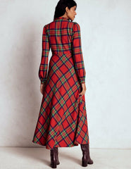 Cassie Check Tea Dress-Red, Blue and Green Check / Boden Discount