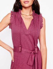 Aria Broderie Trim Midi Dress-Plum Purple / Boden Online