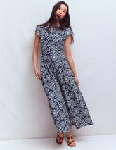 Arabella Cotton Maxi Dress-Navy, Decorative Blossom / Boden On sale