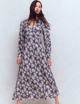 V-neck Blouson Sleeve Dress-Multi Blooming Flora / Boden Discount