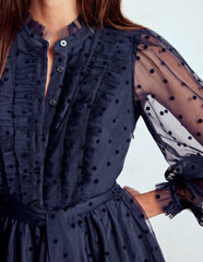 Tulle Ruffle Maxi Dress-Navy / Boden On sale