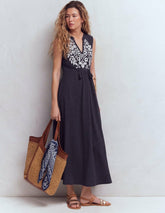 Notch Neck Jersey Maxi Dress-Navy / Boden Discount