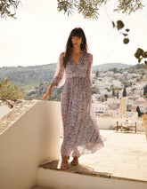 Romantic Ruffle Neck Dress-Multi Paradise Gardens / Boden us