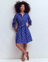 Alexa Long Sleeve Short Dress-Bright Blue, Painted Dot / Boden On sale