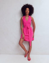 Viv Double Cloth Short Dress-Pink Peony / Boden us