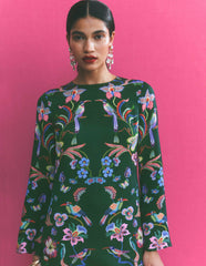 Flared Sleeve Shift Dress-Multi, Orchid Canopy / Boden