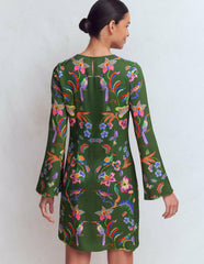 Flared Sleeve Shift Dress-Multi, Orchid Canopy / Boden