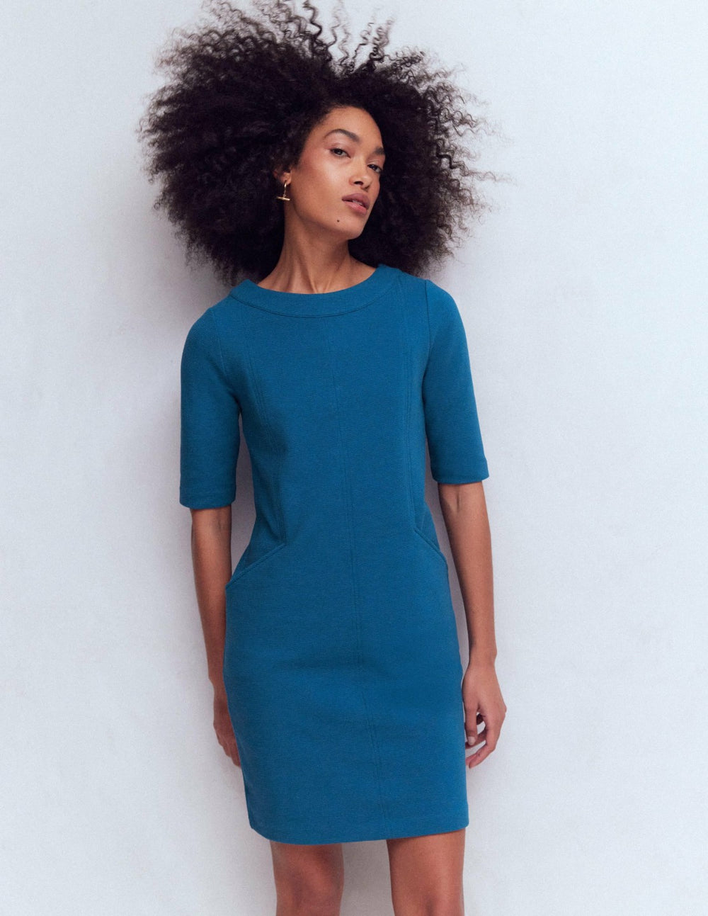 Nessa Ottoman Shift Dress-Tourmaline Blue / Boden us
